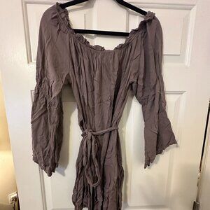 Forever 21 Stone-Purple Off the Shoulder Belted Mini Dress size XL